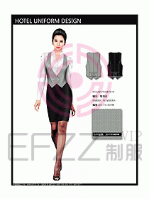 西餐服務員制服設計效果圖704