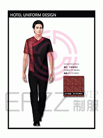 中餐服務員制服設計效果圖1091