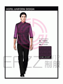中餐服務員制服設計效果圖1095