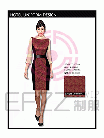 中餐服務員制服設計效果圖1116