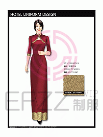 中餐迎賓制服設(shè)計效果圖569
