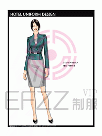 中餐迎賓制服設計效果圖575