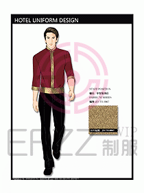 中餐服務員制服設計效果圖1135