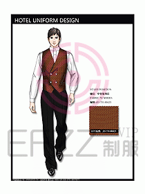 中餐服務員制服設計效果圖1137