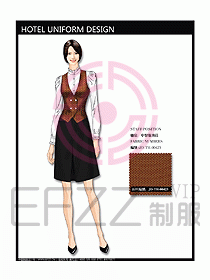 中餐服務員制服設計效果圖1138