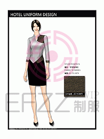 中餐服務員制服設計效果圖1141