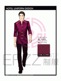 中餐服務員制服設計效果圖1146