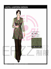 酒店中餐服務員制服效果圖1151