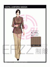 酒店中餐服務員制服效果圖1153