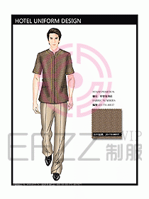 酒店中餐服務員制服效果圖1159