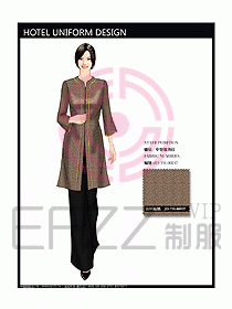 酒店中餐服務員制服效果圖1157