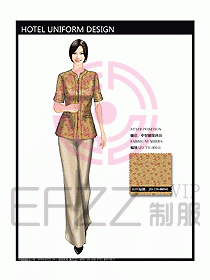酒店中餐服務員制服效果圖1163