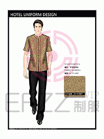 酒店中餐服務員制服效果圖1164