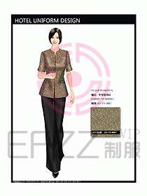 酒店中餐服務員制服效果圖1161