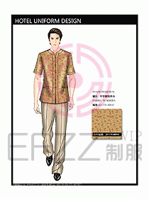 酒店中餐服務(wù)員制服效果圖1170