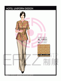 酒店中餐服務員制服效果圖1171
