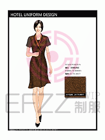 酒店中餐服務(wù)員制服效果圖1173