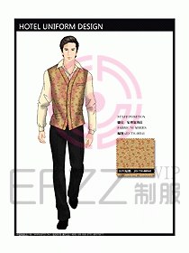 酒店中餐服務(wù)員制服效果圖1176