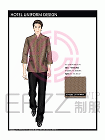 酒店中餐服務員制服效果圖1181