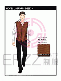 酒店中餐服務員制服效果圖1177