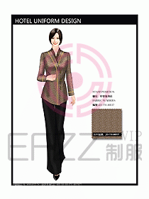 酒店中餐服務(wù)員制服效果圖1183