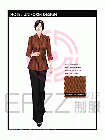 酒店中餐服務員制服效果圖1182