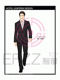 酒店總臺接待員制服設計效果圖436