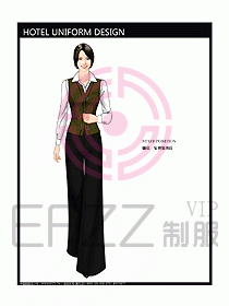酒店中餐服務(wù)員制服設(shè)計效果圖1186
