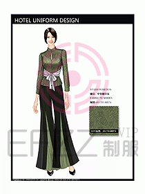酒店中餐服務(wù)員制服設(shè)計(jì)效果圖1194