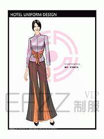 酒店中餐服務(wù)員制服設(shè)計效果圖1195