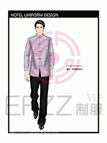 酒店中餐服務員制服設計效果圖1196