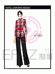 酒店中餐服務(wù)員制服設(shè)計(jì)效果圖1198