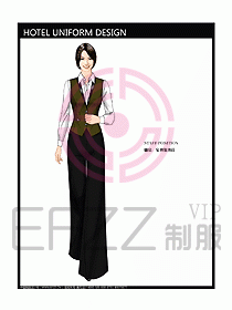酒店中餐服務員制服設計圖1188