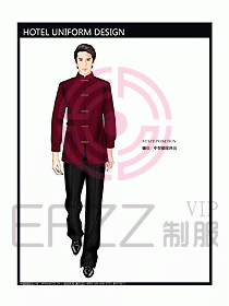 酒店中餐服務員制服設計圖1191