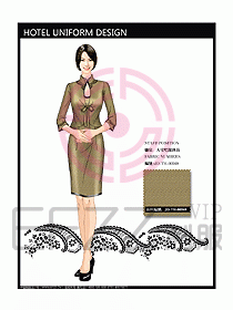 酒店中餐服務員制服設計圖1201
