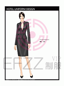 前臺服務生制服設計效果圖457