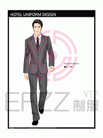 前臺服務生制服設計效果圖489