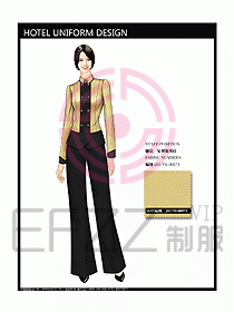 酒店中餐服務員制服設計圖1250