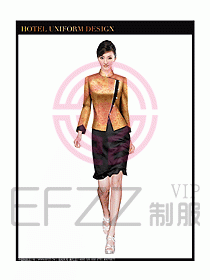 酒店中餐服務員制服設計圖1268