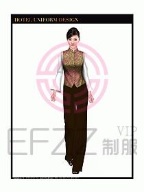 酒店中餐服務員制服設計圖1286