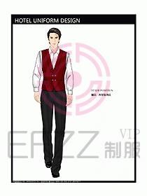 酒店西餐服務生制服設計圖775