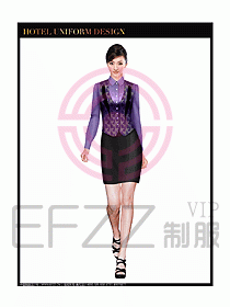 酒店西餐服務生制服設計圖799