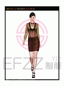 酒店西餐服務生制服設計圖804