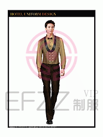 酒店西餐服務生制服設計圖806
