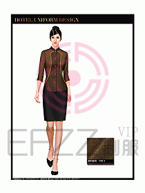 中餐服務員酒店制服設計圖1301