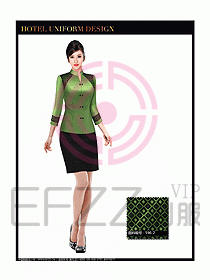 中餐服務員酒店制服設計圖1305
