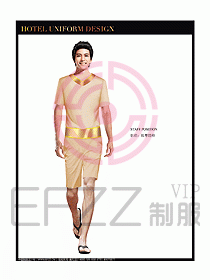 桑拿spa按摩技師制服設計圖781