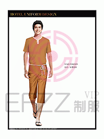 桑拿spa按摩技師制服設計圖787